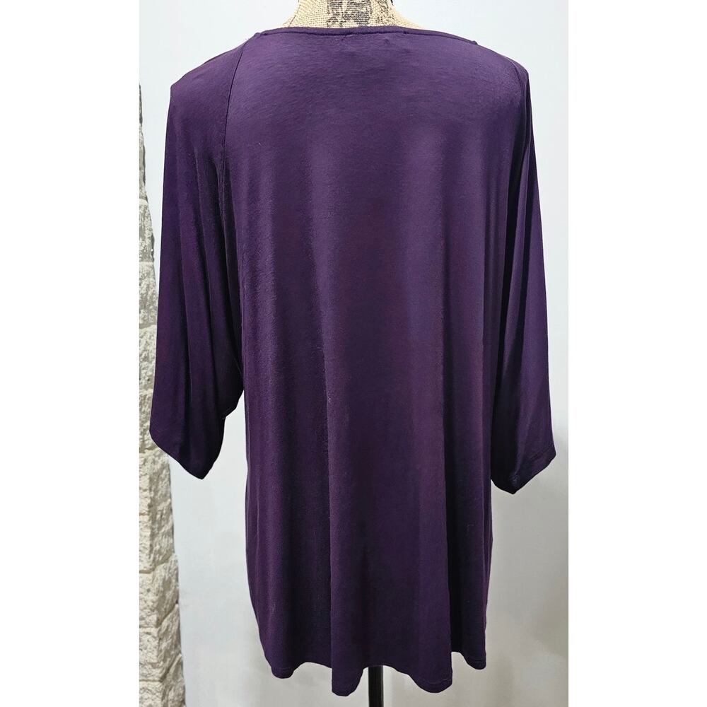 Karen Kane Twist Tie Shirt Top, Knot Front, Purple, Soft, Feminine, Womens Sz 3X - Picture 3 of 9